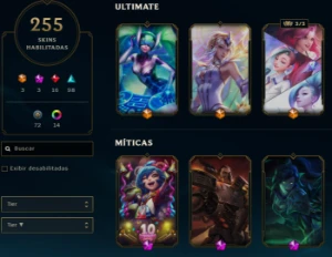 Diamante 4 73% WR| 255 skins | 225K E.A (+39-18) - League of Legends LOL