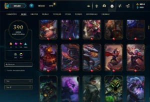 Conta ouro 4 com TODOS os champs e 390 Skins ( ADC / SUP ) - League of Legends LOL