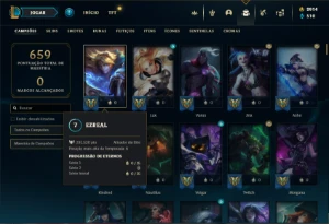 Conta ouro 4 com TODOS os champs e 390 Skins ( ADC / SUP ) - League of Legends LOL