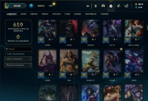 Conta ouro 4 com TODOS os champs e 390 Skins ( ADC / SUP ) - League of Legends LOL