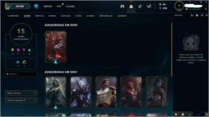 Conta lol com varias skins e bom mmr prata - League of Legends