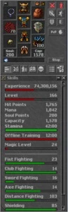 VENDO CHAR ROYAL PALADIN 166 PVP - Tibia