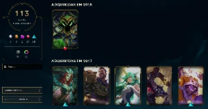 Handlevel Lvl 129 Recheada De Skin Tryhard (Boa Para Main) - League of Legends LOL