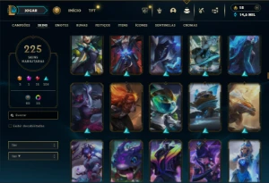 Esmeralda 4 com TODOS os champs e 225 Skins ( Nivel 516 ) - League of Legends LOL