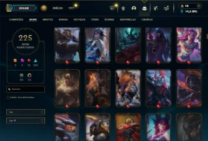 Esmeralda 4 com TODOS os champs e 225 Skins ( Nivel 516 ) - League of Legends LOL