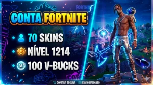 Conta Fortnite · 70 Skins · Nível 1214 · 100 V-Bucks