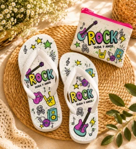 Kit Chinelos Personalizados Adulto e Infantil + Porta Moedas