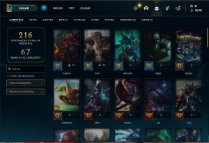 Conta Unranked com 65 Champs e 33 Skins + 9 Cromas - League of Legends LOL