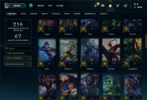 Conta Unranked com 65 Champs e 33 Skins + 9 Cromas - League of Legends LOL