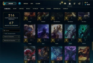 Conta Unranked com 65 Champs e 33 Skins + 9 Cromas - League of Legends LOL