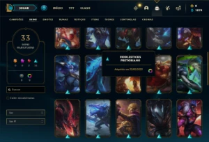 Conta Unranked com 65 Champs e 33 Skins + 9 Cromas - League of Legends LOL
