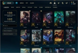 Conta bronze 4 com 62 champs e 35 skins (Mais de 200 jogos) - League of Legends LOL