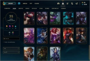 Conta bronze 4 com 62 champs e 35 skins (Mais de 200 jogos) - League of Legends LOL