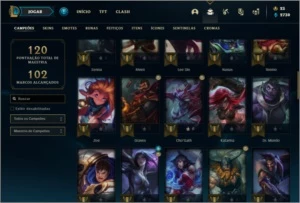 Conta bronze 4 com 62 champs e 35 skins (Mais de 200 jogos) - League of Legends LOL