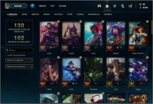 Conta bronze 4 com 62 champs e 35 skins (Mais de 200 jogos) - League of Legends LOL