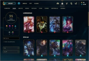 Conta bronze 4 com 62 champs e 35 skins (Mais de 200 jogos) - League of Legends LOL