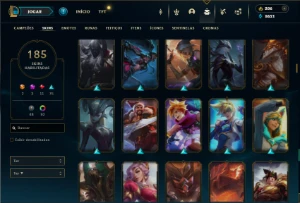 Unranked com TODOS os champs e 185 Skins ( ADC / MID ) - League of Legends LOL