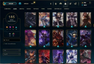 Unranked com TODOS os champs e 185 Skins ( ADC / MID ) - League of Legends LOL