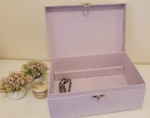 Caixa Grande para Joias e Bijuterias 4 Andares Lilás - Artesanato e Personalizados