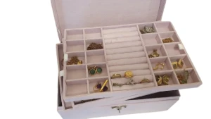 Caixa Grande para Joias e Bijuterias 4 Andares Lilás - Artesanato e Personalizados