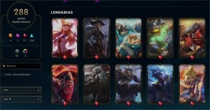 Conta nv 172 - Elo: Ouro - 288 skins - 13 k EA - League of Legends LOL