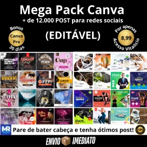 Pack Canva mais de 12mil  artes prontos e editáveis + Pro - Others