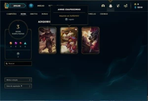Conta ouro 2 com 30 Champs e 3 Skins + 16 Espolios - League of Legends LOL