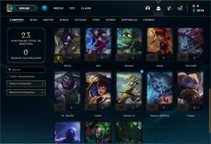 Conta ouro 2 com 30 Champs e 3 Skins + 16 Espolios - League of Legends LOL