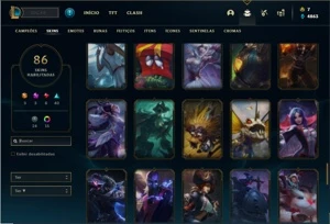 Conta prata 3 com 128 Champs e 86 Skins + 2 Prestigios - League of Legends LOL