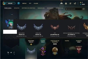 Conta prata 3 com 128 Champs e 86 Skins + 2 Prestigios - League of Legends LOL