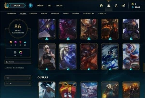 Conta prata 3 com 128 Champs e 86 Skins + 2 Prestigios - League of Legends LOL