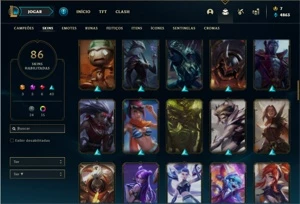 Conta prata 3 com 128 Champs e 86 Skins + 2 Prestigios - League of Legends LOL