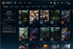 Conta prata 3 com 128 Champs e 86 Skins + 2 Prestigios - League of Legends LOL