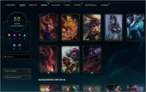 ACC lol Plat-V 107 Champs e 52 Skins lvl 86 - League of Legends
