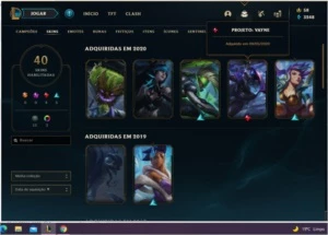 Conta Diamante 4 Wild Rift/unranked lol pc com 30 skins+ - League of Legends: Wild Rift LOL WR