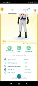 Conta pokémon go nível 34