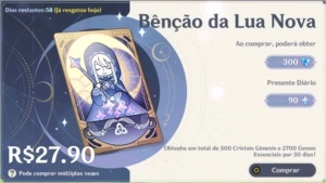 [AR 41] Ganyu + Jean + Klee (60 Dias Benção) + Garatido - Genshin Impact