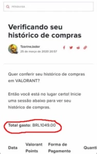 Conta valorant (1050 reais gastos!)