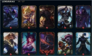 Diamond 2 / 134 Skins / Espólios / 135 champs - League of Legends LOL