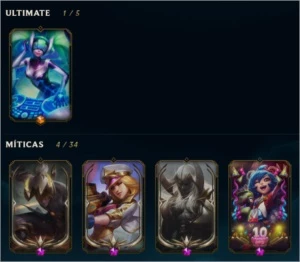 Diamond 2 / 134 Skins / Espólios / 135 champs - League of Legends LOL