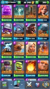 Conta nível 11 com 101 cartas - Clash Royale