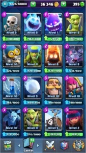 Conta nível 11 com 101 cartas - Clash Royale