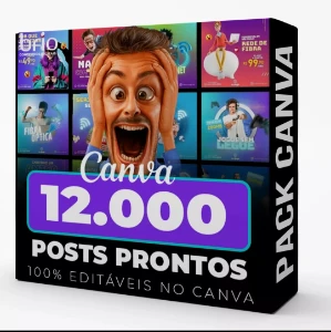 Super pack VIP *CANVA* artes editáveis-Mais de 12 mil artes