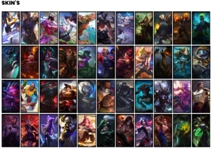 Conta unranked com 90 Champs e 93 Skins + 400 RP - League of Legends LOL