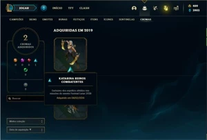 Conta unranked com 90 Champs e 93 Skins + 400 RP - League of Legends LOL
