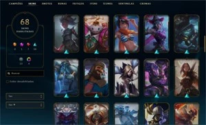 Vendo conta de lol que terminou a Season D1 70 skins - League of Legends