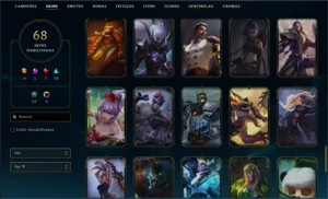 Vendo conta de lol que terminou a Season D1 70 skins - League of Legends