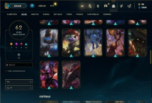 Conta Unranked com 66 Champs e 62 Skins ( MAIN SUP / ADC ) - League of Legends LOL