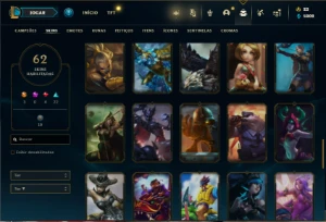 Conta Unranked com 66 Champs e 62 Skins ( MAIN SUP / ADC ) - League of Legends LOL