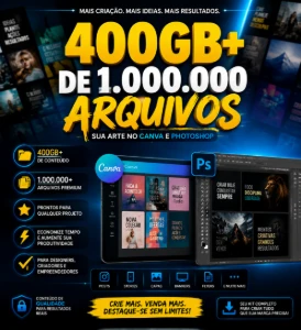Artes Profissionais + 1 Milhão de Arquivos para Photoshop - Arte Digital Artes Canva